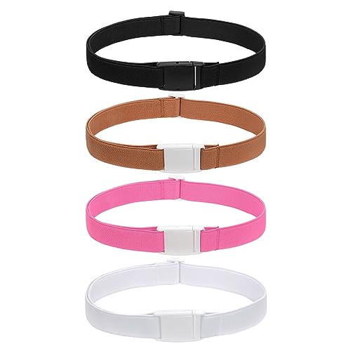 Kids Elastic Adjustable Belts for Girls Easy Buckle Flat Buckle Stretchy Belt for Kids Boys Girls