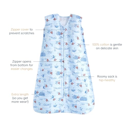 Image of HALO Sleepsack, 100% Cotton Wearable Blanket, Swaddle Transition Sleeping Bag, TOG 0.5