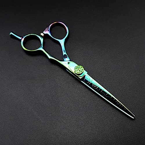 Barber Scissors Hair Cutting, Professional 6 Inch Green Damascus Steel Haircut Scissor Thinning Shears Hairdresser(Set)