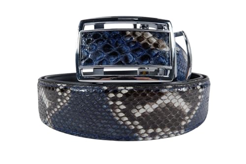 Image of Pelgio Genuine Python Snake Skin Auto Locking Men's Belt 46 inch Long