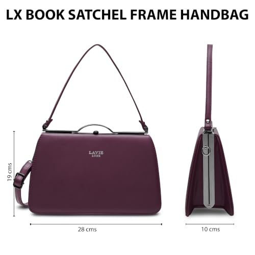 Image of Lavie Luxe Women's Book Satchel Frame Satchel Handbag | Satchel Bag for Work | Ladies Purse | Stylish Shoulder Bag | Gift For Women