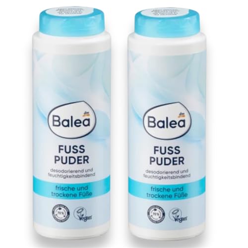 Balea - Polvo para pies desodorizante y antihumedad, 2 x 100 g para pies frescos y secos