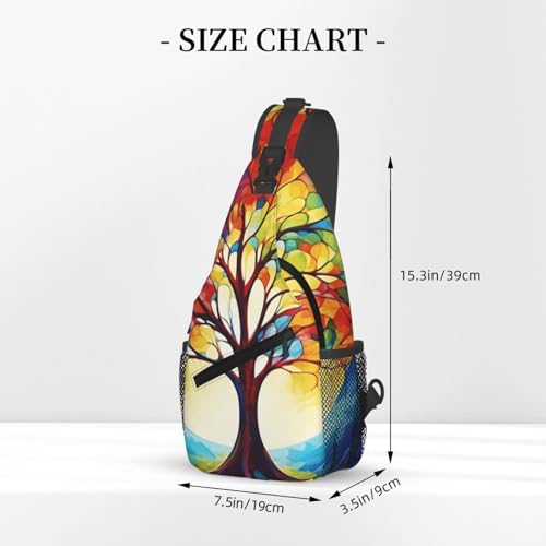 Mochila de pecho colorida Tree of Life para hiking y viaje miniatura 2