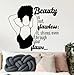 Donna africana decalcomania bellezza adesivi murali belle ragazze afro camera decorazioni per la casa adesivi murali per camera da letto soggiorno murales 46 cm x 42 cm