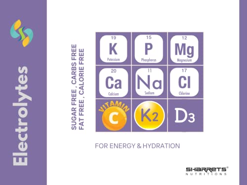Image of Sharrets Electrolytes Powder 200g Unflavored - with Essential Minerals (K,P, Na,Cl, Mg,Ca) and Vitamins C, D, & K2 - For Intermittent Fasting, Keto, Energy, and Hydration.