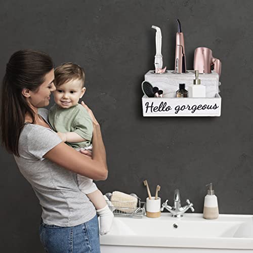 Hair-Dryer-Holder-Hair-Tool-Organizer-Rustic-White-Bathroom-Supplies-Countertop-Storage-and-Vanity-Caddy-for-Blow-Dryer-Curling-Iron-straightene-Holder-hot-tools-holder-for-vanity Hair Dryer Holder Hair Tool Organizer Rustic White Bathroom Supplies Countertop Storage and Vanity Caddy for Blow Dryer Curling Iron straightene Holder hot tools holder for vanity