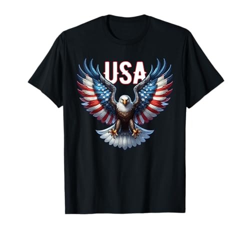 Diseño de bandera de Estados Unidos con águila patriótica Camiseta