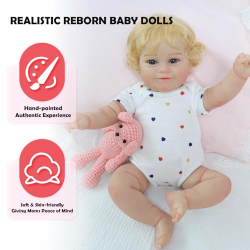 Kaydora Reborn Baby Dolls -20 inches Realistic Reborn Baby Dolls Girl with Lifelike Soft Body Presented in Gift Box for Kids 3+