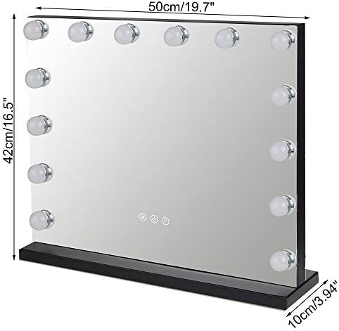 LIANWANG Hollywood Style Makeup Mirror with LightsLarge Cosmetic Vanity Mirror with 3 Light Modes 50x42CM for for Home, Dressing Room (14 LED Bulbs)