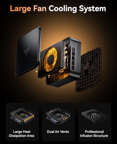 E3B AMD Ryzen 5 7430U, 16GB DDR4 512GB SSD Mini Desktop Computer, Radeon RX Vega 7, 4K@60Hz Triplo Display DP+HDMI+Type-C/WiFi 6/BT5.2 Micro Gaming PC - PC Desktop - Immagine 4