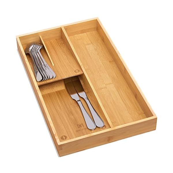 guiogc Bamboo silverware tray organizer, Utensil Holder and Cutlery Tray for Drawer, Kitchen Drawer Organizer Divider for Spoons Forks Knives guiogc Bamboo silverware tray organizer, Utensil Holder and Cutlery Tray for Drawer, Kitchen Drawer Organizer Divider for Spoons Forks Knives