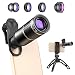 Produktbild Powcan Handy Kamera Lens Kit 6 in 1 Universal 16X Zoom Telephoto + 0.=,63X Weitwinkel& 15x Makro + 198° Fisheye + CPL +Sternfilterobjektiv mit Stativhalterung für iPhone Huawei Xiaomi Samsung