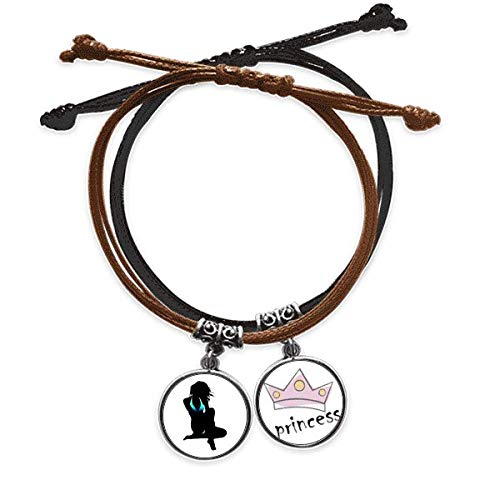 Pulsera cuerda mano para mujer con cuero seleccionado y diseño de cadena