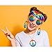 Hicarer 4 Pieces Hippie Costume Accessories Set Include Peace Sign Earring,Necklace,Sunglasses and Tie Dye Headband Hippie Accessories for Women Men 60s 70s Carnival Party Groovy Girls