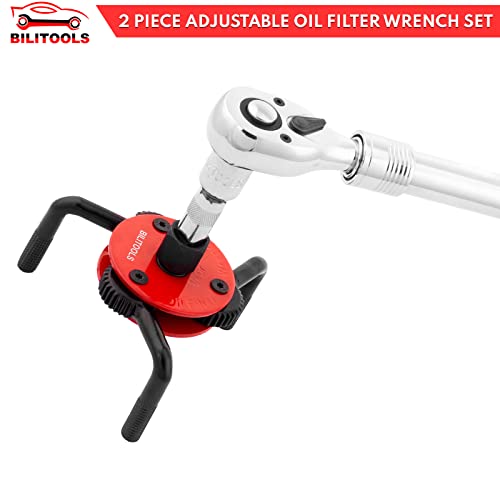BILITOOLS Adjustable Oil Filter Wrench – Universal Oil Filter Removal Tool, 1/2" Drive, Fits 2-1/2"–5-1/8" Filters by BILITOOLS - Image 6