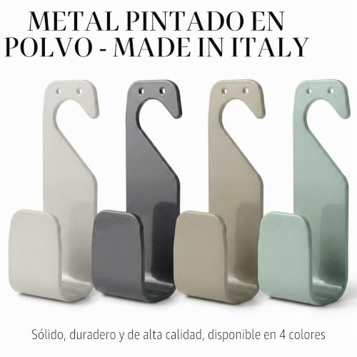 Miniatura 7 de Livlig Gancho Soporte Manguera Jardin Sin Taladrar - Portamangueras Pared Metal Para 10m Manguera Riego 20m Manguera Flexible - Fabricado En Italia - Greige