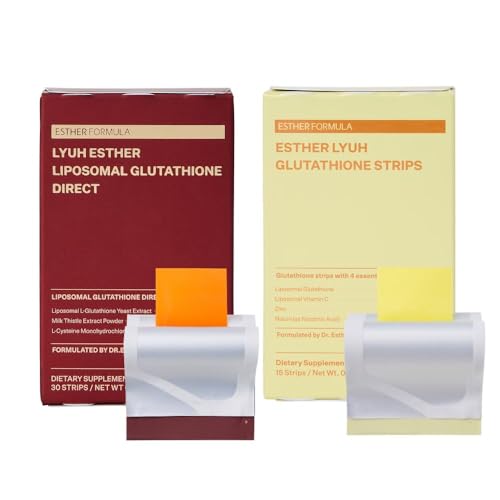 ESTHER FORMULA Daily Inner Glow Duo - Liposomal Glutathione (30ct) + Glutathione Strips (15ct) - Antioxidant Support, Skin Glow Support, Sublingual Fast-Absorbing Oral Strips, Korean Supplements
