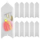 JOGFFDE Fishing Lure Wraps 10 Packs Clear Lure Covers Keeps Fishing Safe Easily See Lures Hook Covers Bait Storage Protector Keep Fishermen Safe from Sharp Hook(Large-10Packs)