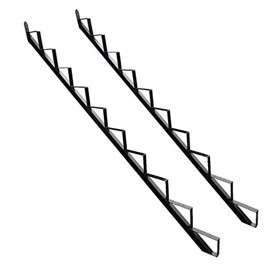 Treppenrahmen 2-10 Stufen-Wahl Stahl-Treppe Schwarz Treppenholm/Wählen Sie die Stufen-Anzahl (10 stufig)