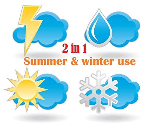 Car Windshield Snow Ice Cover - 2 in 1 Summer Winter Frost Blocker Windshield Cover for Ice and Snow and for Sun Effective Solution for Frozen Windshield - No More Daily Chores Of Scrapping