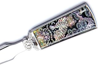 Mother of Pearl Tiger and Pine Tree Design Metal Steel Knife Office Sword Blade Hand Envelope Gift Letter Opener