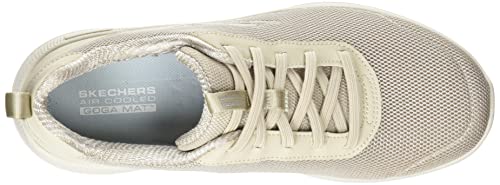 Skechers Women's Go Walk Stability Magnificent Glow Sneaker, Taupe Textile Trim, 4 UK
