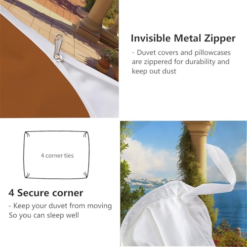 Housse de couette 220x240 réversible microfibre avec fermeture éclair - 7