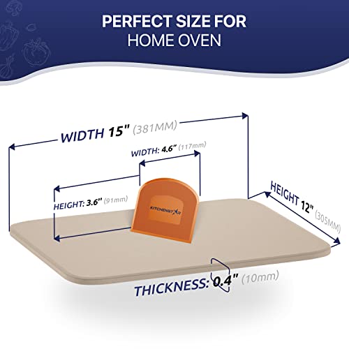 Pizza Stone For Oven And Grill 15X12 Inch Square - Rectangular Cordierite Baking Stone Set With Stainless Steel Rack And Plastic Scraper - Durable And High-Quality Stone For Grilling #TOP7