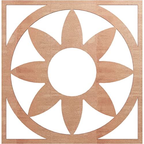 Ekena Millwork 22" OD x 7 5/8" ID x 1/4" T Blume Wood Fretwork Pierced Ceiling Medallion, Cherry