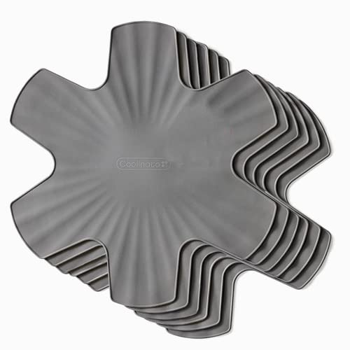 Coolinato Juego De 6 Protectores De Silicona Para Sartenes, Aptos Para Lavavajillas, 35 Cm, Color Gris Coolinato Juego De 6 Protectores De Silicona Para Sartenes, Aptos Para Lavavajillas, 35 Cm, Color Gris