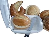 Safetycrumb Family - Brötchen Schneidehilfe mit Sicherheitsmesser | Brötchenmesser inkl. Krümelfang | perfekter Schnitt dank Schnittführung | Anti-Rutsch-Füße I ab 4 Jahren