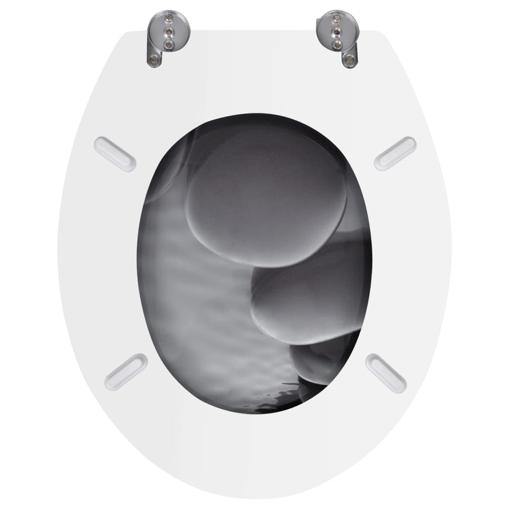 Sedile per WC con coperchio in MDF, motivo pietre 02_0002881
