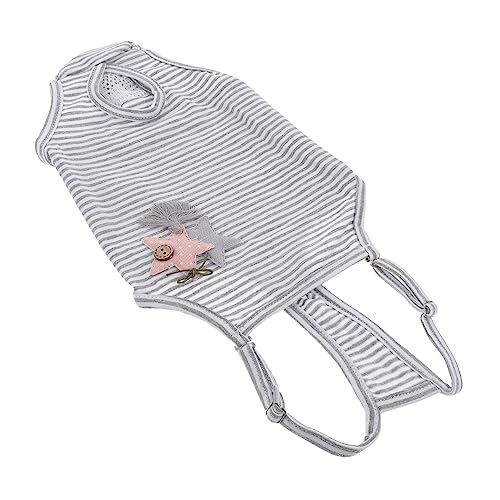 BCOATH Pet Sanitary Diaper for Female Dogs Breathable Pants with Suspenders Moisture Absorbent Cloth for Period Protection Comfortable Fit for Girl Dogs Grey