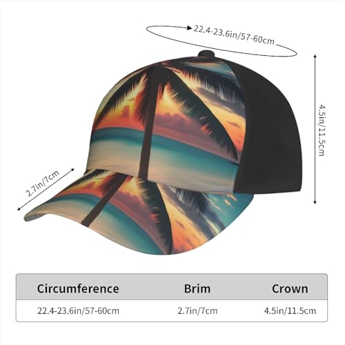 Gorra unisex negra con estampado tropical de palma miniatura 4