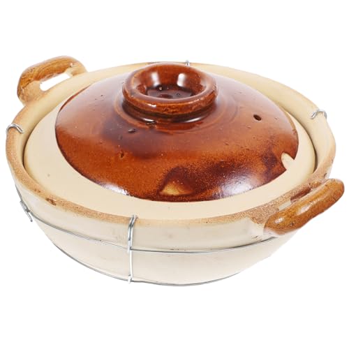 Amosfun Casseruola Da 800 Ml Pentola Per Stufato in Terracotta Cinese Pentole Da Cucina Comode Da Impugnare Doppi Manici