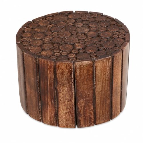 Round Wooden Handmade Small Stool | Side Table | Multipurpose for...