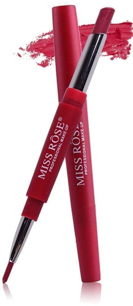 Image of Miss rose 2 In 1-33 Long Lasting Creme Matte Water Proof Lipstick With Lip Liner, brown, 2.1 g