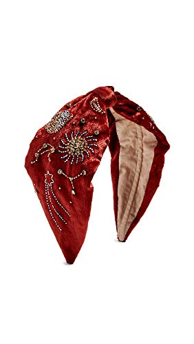 NAMJOSH Women's Velvet Pumpkin Embellished Headband, Pumpkin, Orange, Red, One Size