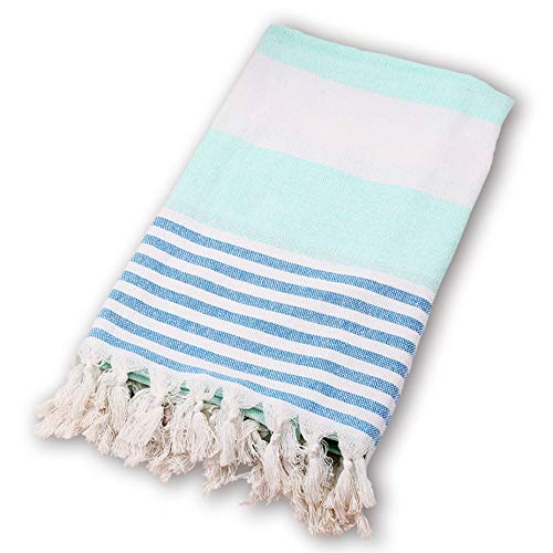 BEUFIRST Toalla de Piscina Grande 100% algodón. (100x180 cms). Toallas Playa algodón Fino 100% Natural. Muy absorbentes, Ligeras y de máxima suavidad. (Turquesa)