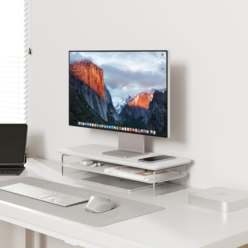 Support écran PC acrylique pour bureau à la maison blanc 60cm - 7