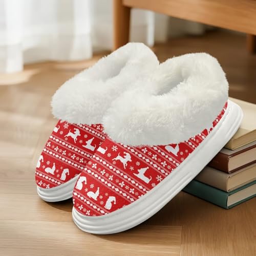 House Slippers Closed Toe Comfortable Fuzzy Polar Fleece Shoes 5.5-113