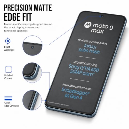 Image of FIRST MART Military-Grade Matte Tempered Glass for Motorola G Max - 9H Screen Protector, Anti-Glare Protection, Scratch-Resistant, Bubble-Free (1 Pack)