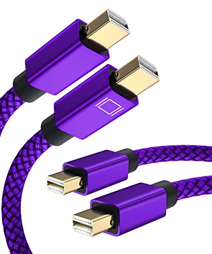 Elebase Câble Mini DisplayPort vers Mini DP 2M Lot de 2,(PAS Thunderbolt 2) 4K 60 Hz Mini DP Mâle vers Mini Display Port Cordon pour MacBook,Mac Air,iMac,Microsoft Surface Book Pro,Lenovo Thinkpad Cover