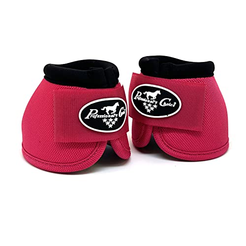 Image of Professional's Choice Ballistic Overreach Bell Boots for Horses | Superb Protection, Durability & Comfort | Quick Wrap Hook & Loop | Sold in Pairs | Medium Raspberry