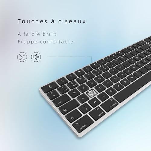 Clavier Bluetooth rechargeable pour MacBook compatible Apple layout AZERTY