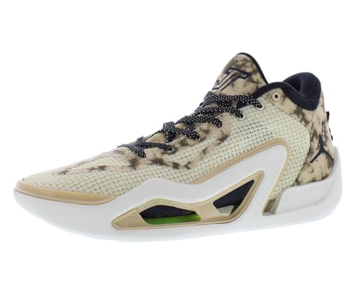 NIKE Jordan Tatum 1 Men's Shoes (DZ3320-200, Fossil/Sesame/Electric Green/Black) Size 10