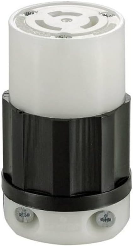 Leviton 20A 125/250V Black & White Non-Grounded Locking Connector