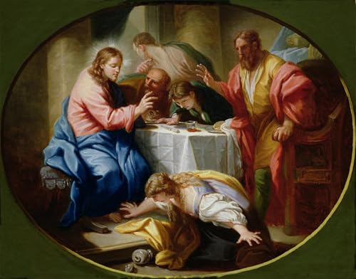 Tableau Impressions d'art Mural Christ et Marie-Madeleine Affiche Benedetto Luti 60x90cm