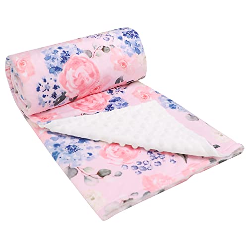 Gfu Baby Blanket For Girls, Soft Minky With Double Layer Raised Dot, Floral Crib Receiving Blanket For Newborn Toddler Bed, Vintage Pink Watercolor Flowers, 30X40 In #TOP7