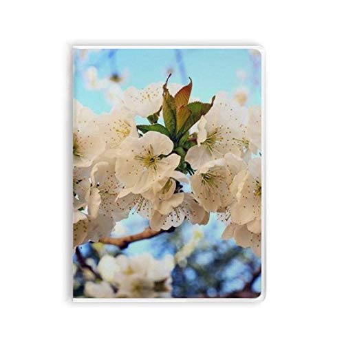 Carnet de notes écriture couverture souple fleurs blanches cahier de brouillon